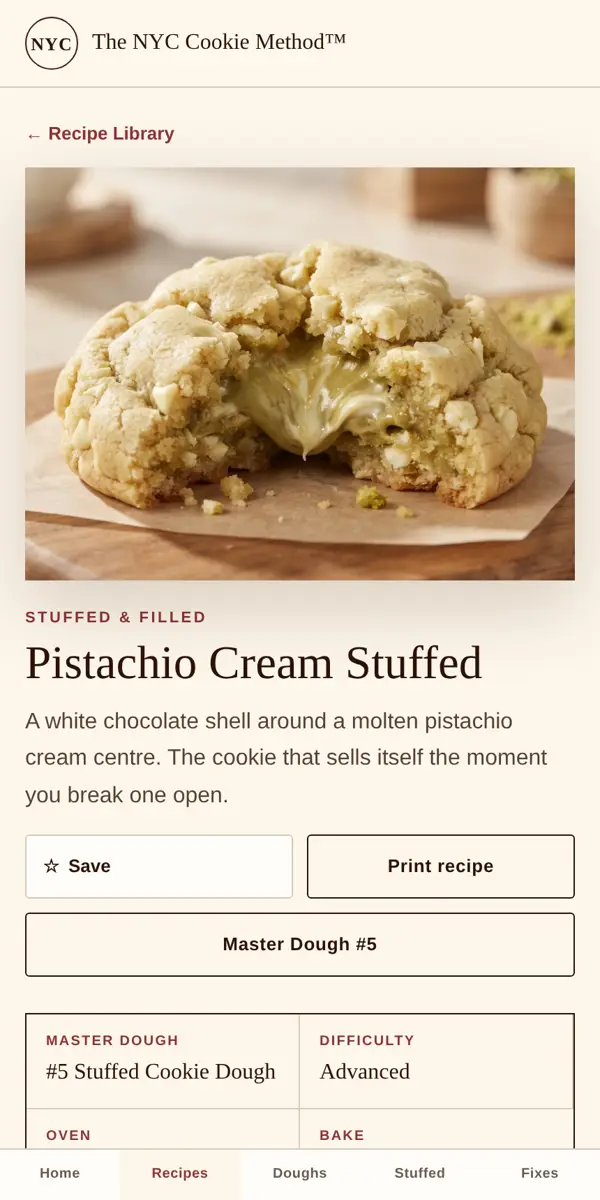 Screenshot: Every recipe page