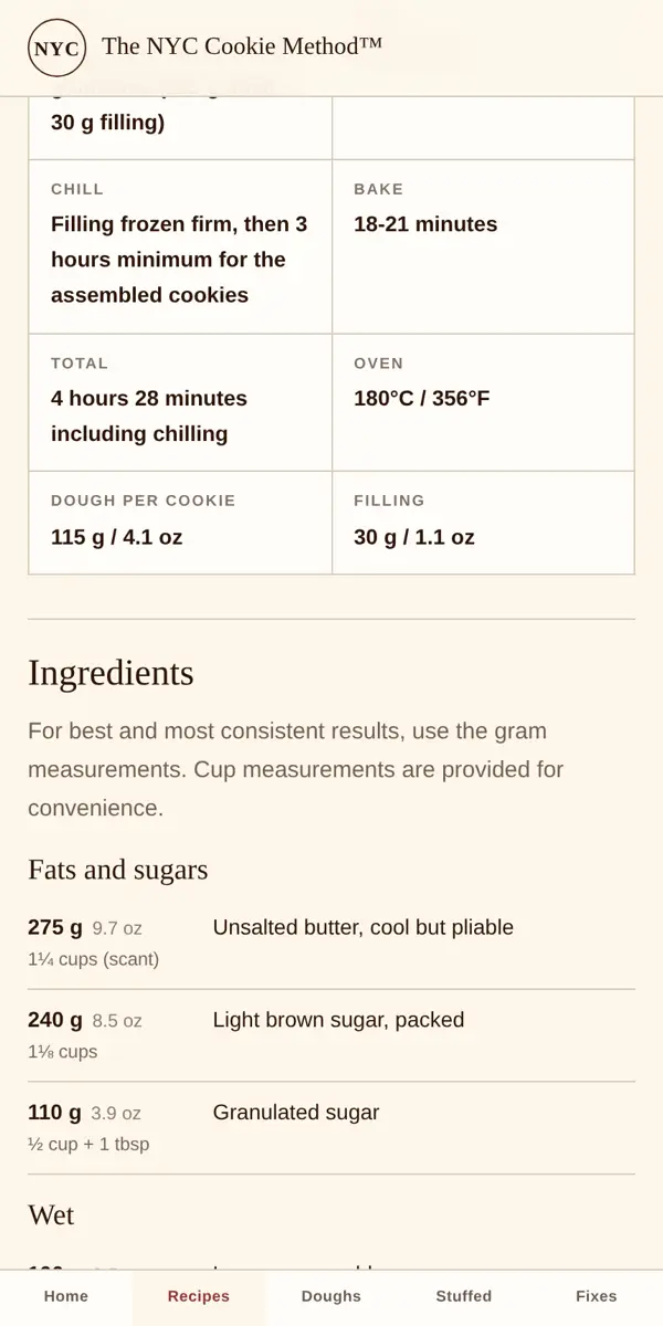 Screenshot: Gram-precise steps